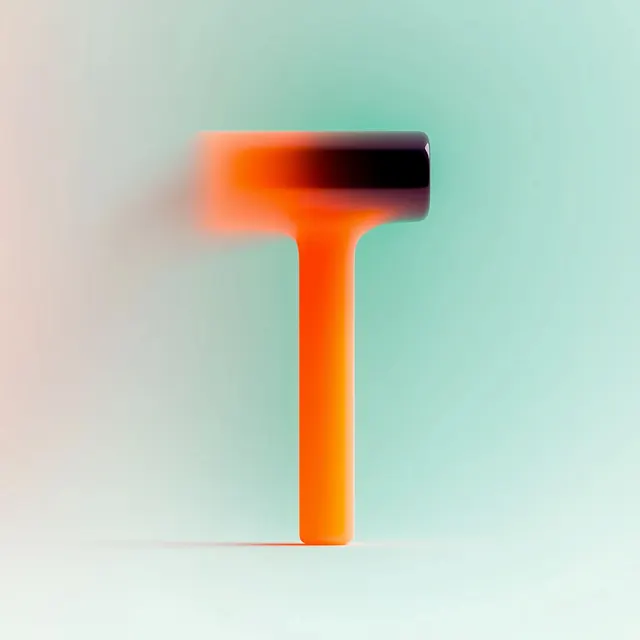 Abstract T-Shape Gradient Graphic, minimal, geometric, vibrant