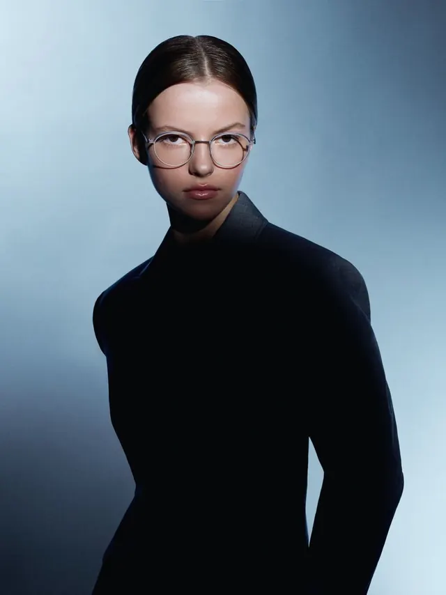 Woman in High-Tech Eyewear, minimal, photographic, cool