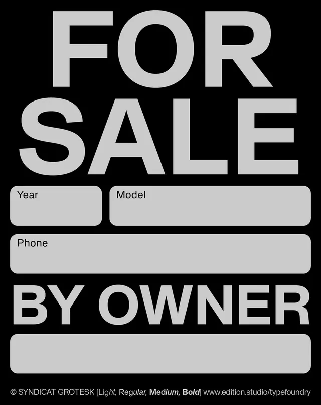 For Sale By Owner Signage Design, minimal, swiss, high-contrast
