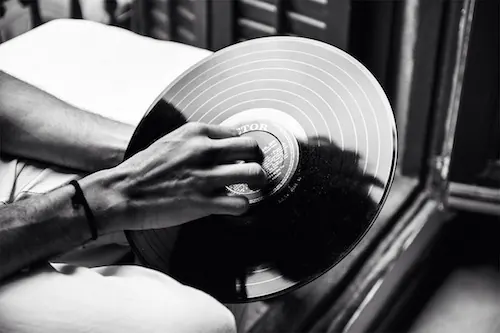Vinyl Record Mockup, photographic, minimal, dark