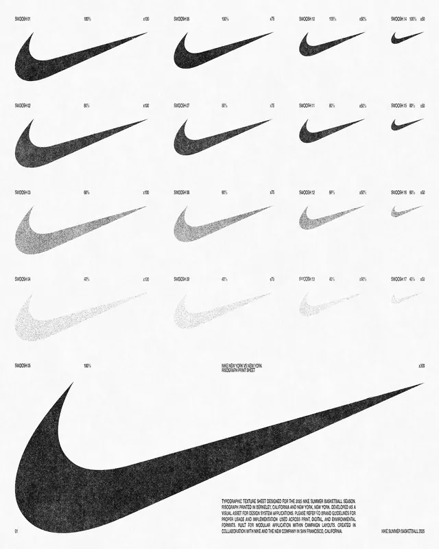 Nike Swoosh Logo Variations, minimal, corporate-clean, monochrome