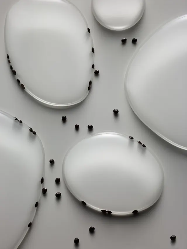 Abstract Liquid Droplets, minimal, organic, monochrome