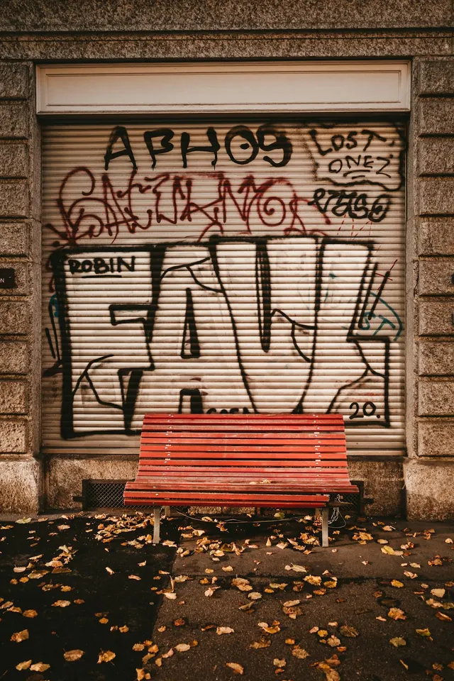 Graffiti Street Art Mockup, brutalist, retro, high-contrast