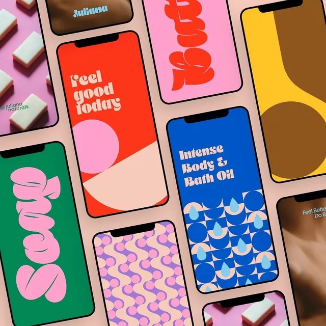 Colorful Typography and Pattern Collage, maximalist, playful, vibrant