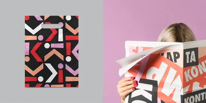 Geometric Pattern and Editorial Layout Design, swiss, geometric, high-contrast