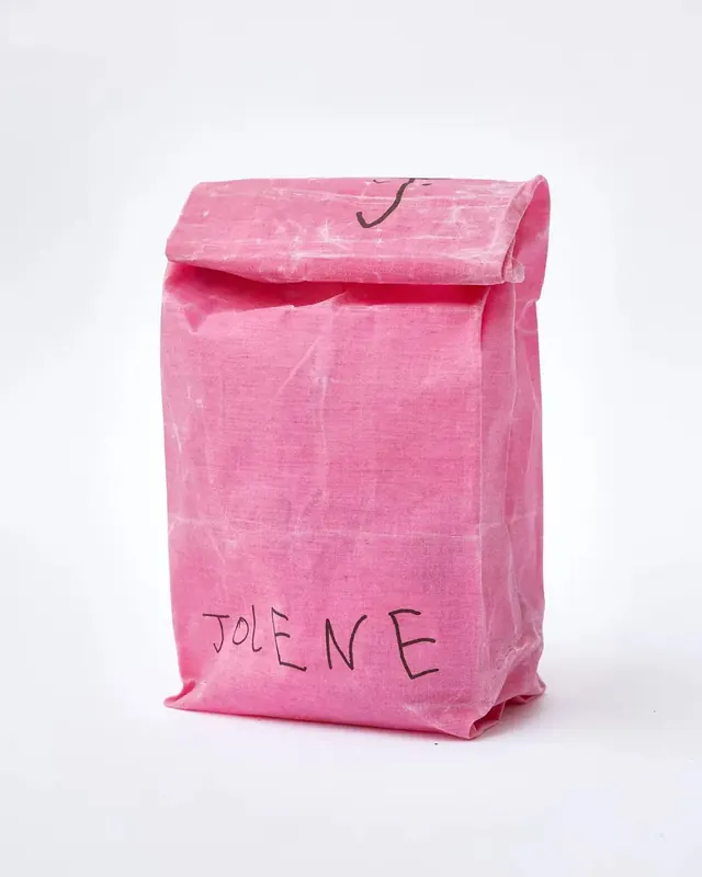 Pink Paper Bag Mockup, minimal, photographic, vibrant