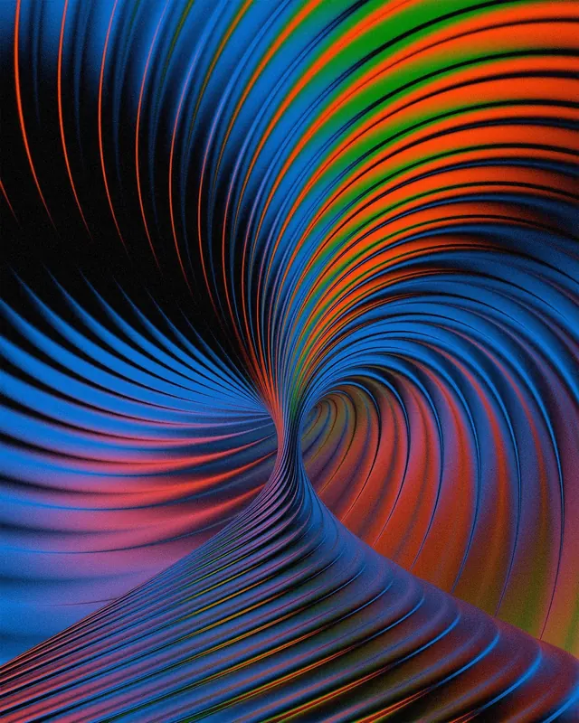 Vibrant Swirling Vortex, gradient-heavy, abstract, vibrant