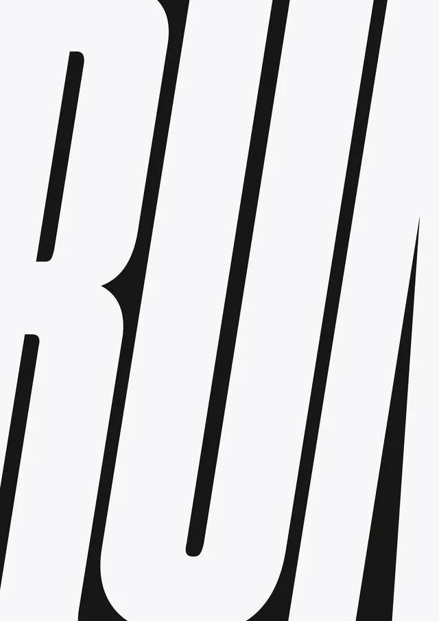 RUN Wordmark, minimal, swiss, high-contrast