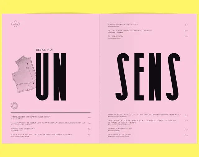 UN SENS Wordmark and Layout Design, minimal, swiss, pastel