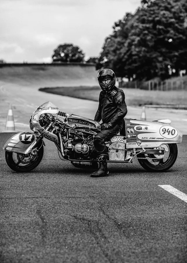 Motorcycle Rider in Monochrome, monochrome, photographic, monochrome