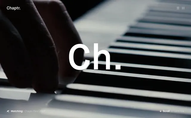 Ch. Piano Key Typography, minimal, editorial, dark