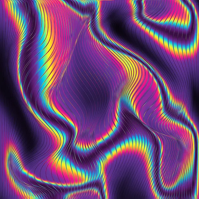 Iridescent Liquid Wave Pattern, gradient-heavy, y2k, vibrant
