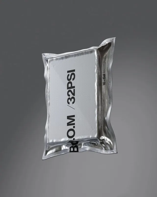 Silver Foil Packaging Mockup, minimal, technical, monochrome