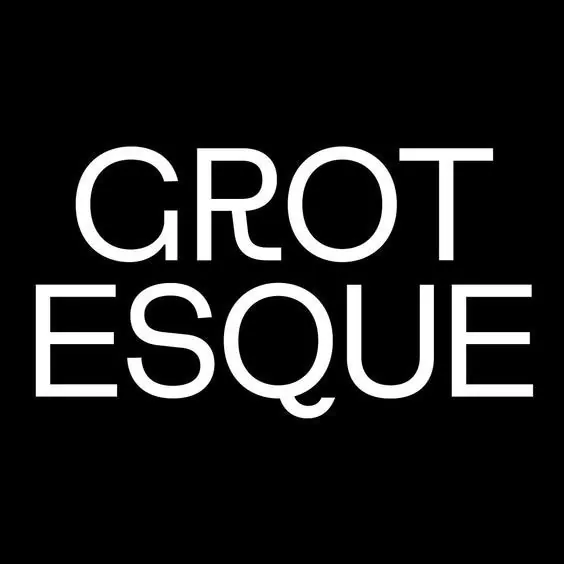 Grotesque Wordmark, minimal, swiss, dark