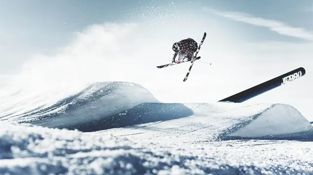 Snowboarder in Powder, photographic, organic, light