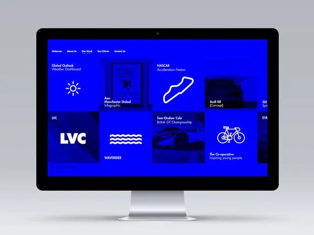 Blue Dashboard UI Mockup, minimal, corporate-clean, dark