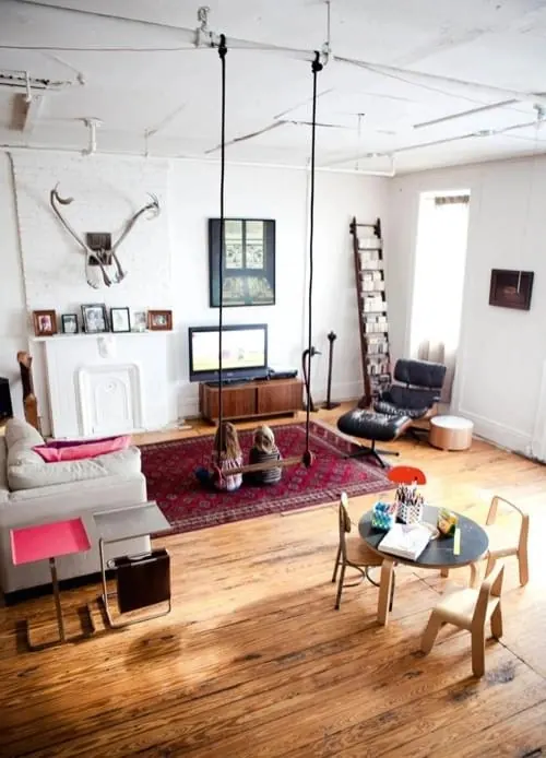 Industrial Loft Interior Design, photographic, minimal, warm