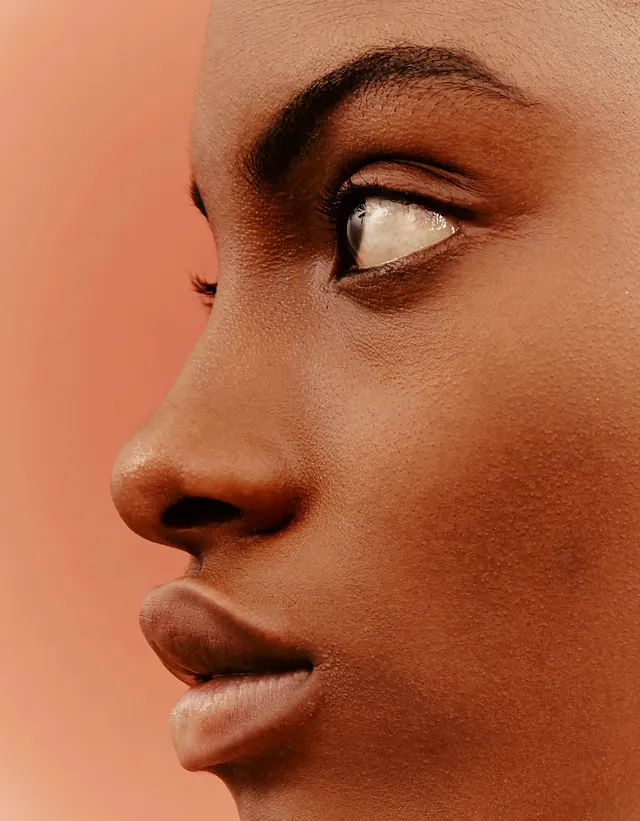 Close-up Portrait of a Woman, photographic, luxury, warm