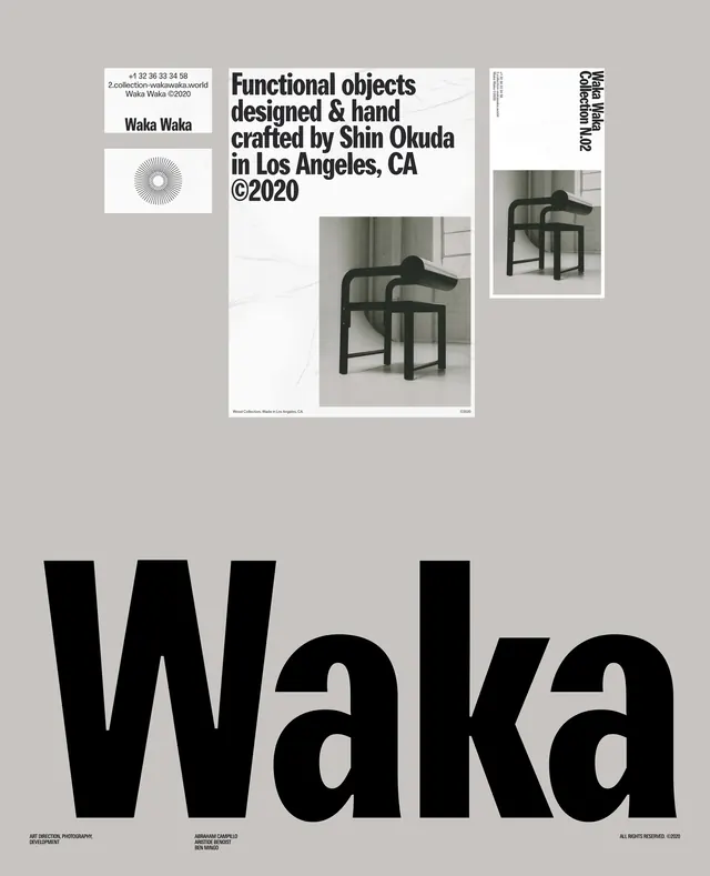 Waka Exhibition Poster, minimal, swiss, monochrome