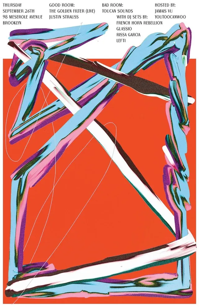 Abstract Geometric Poster with Text Overlay, brutalist, neo-brutalist, vibrant