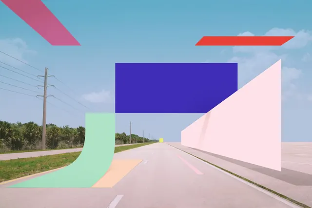 Geometric Abstract Roadway Composition, minimal, geometric, vibrant