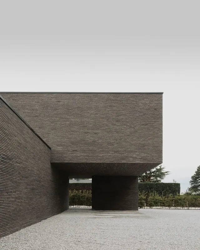 Modernist Brick Architecture, minimal, brutalist, monochrome