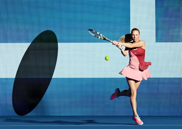 Tennis Player Action Shot, photographic, vibrant