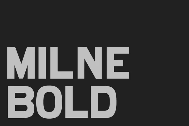 Milne Bold Wordmark, minimal, swiss, dark