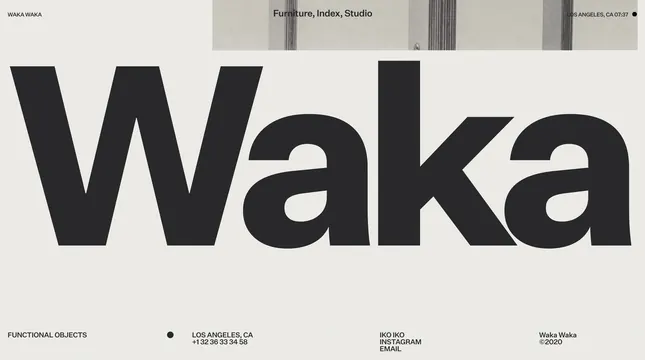 Waka Wordmark and Identity System, minimal, swiss, high-contrast