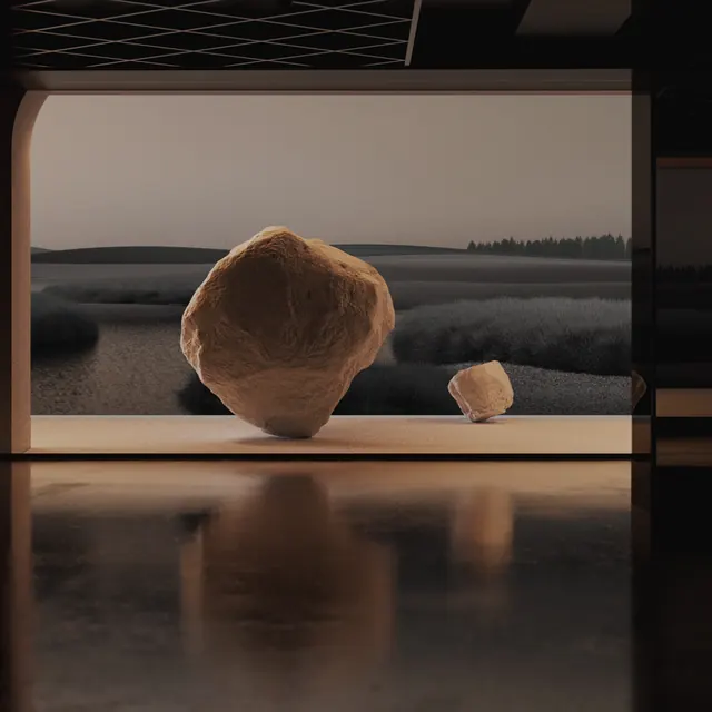 Surrealist Landscape Mockup, minimal, abstract, muted