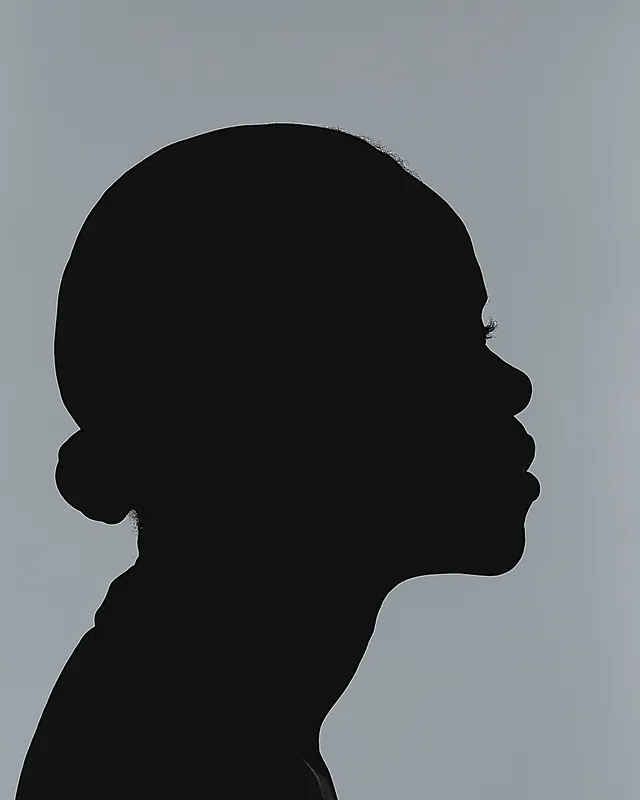 Silhouette Profile Portrait, minimal, monochrome, monochrome