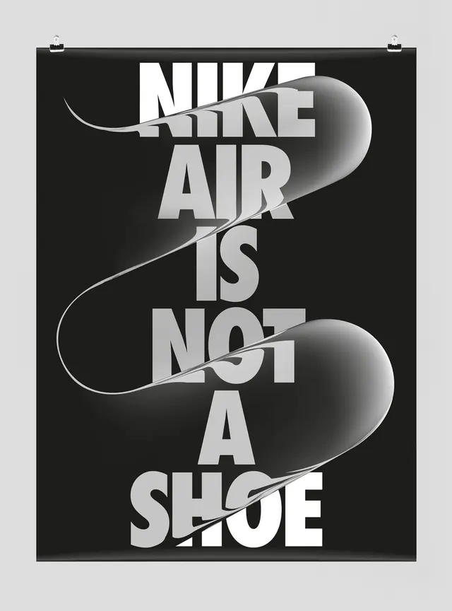 Nike Air Is Not A Shoe Typography Design, minimal, monochrome, monochrome