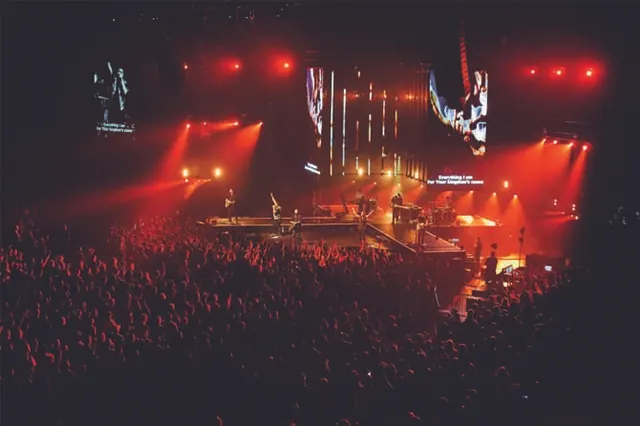 Live Concert Stage Design, photographic, maximalist, dark