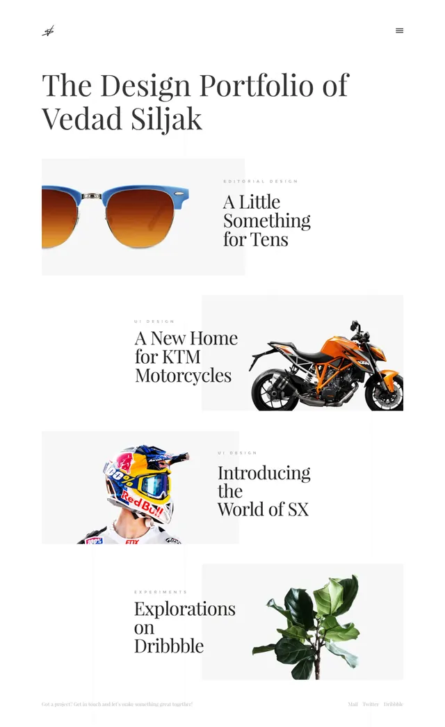 Vedad Siljak Design Portfolio, minimal, playful, high-contrast