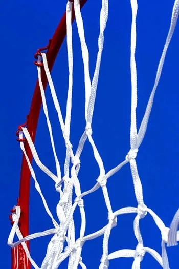 Basketball Hoop Close-up, photographic, minimal, vibrant
