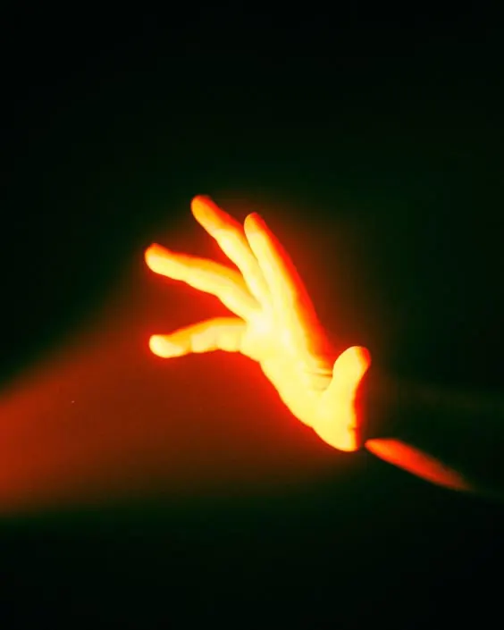 Glowing Hand Silhouette, abstract, dark-mode, dark