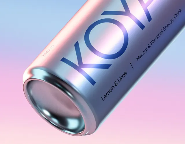 Lemon Flavor Beverage Can Mockup, minimal, gradient-heavy, vibrant