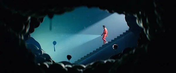 Cave Scene Illustration, illustrated, dark-mode, dark