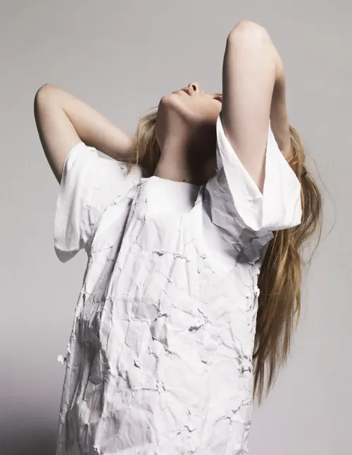 Woman in White Dress, minimal, photographic, light