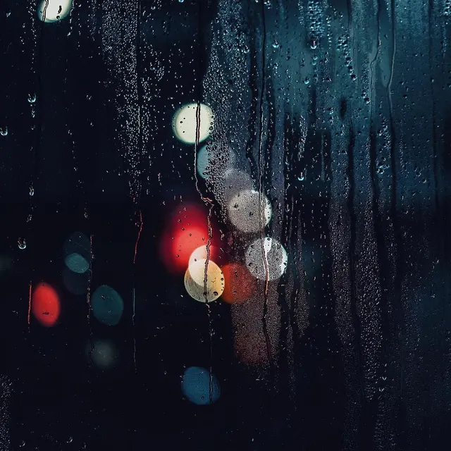 Rainy Window Bokeh, photographic, abstract, dark