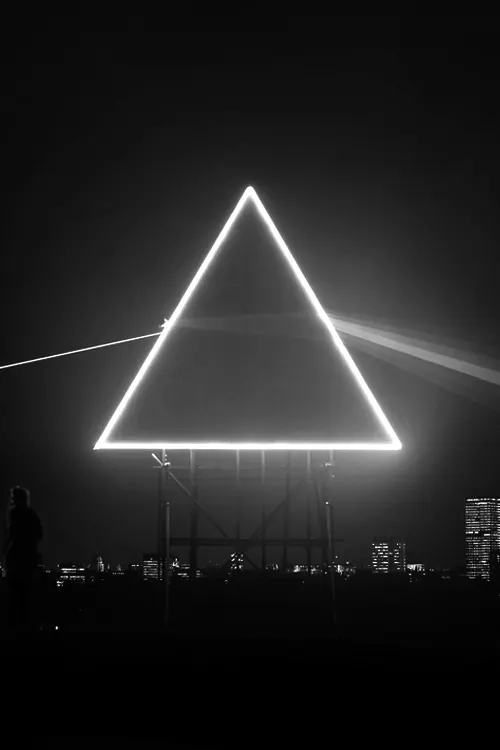 Neon Triangle Abstract Graphic, minimal, monochrome, dark