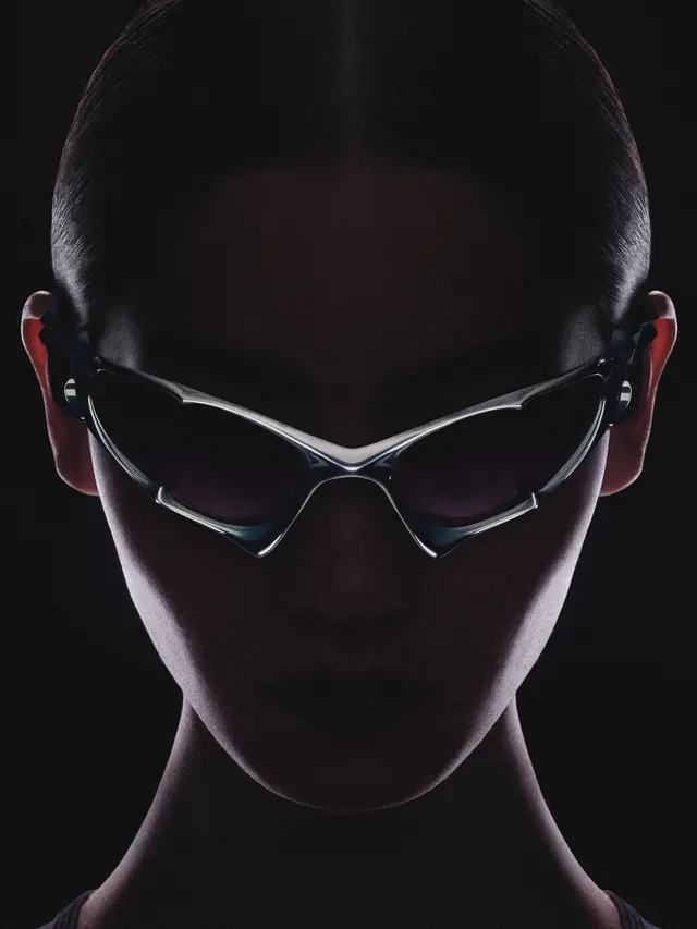 Cyberpunk Portrait with Futuristic Eyewear, dark-mode, minimal, dark