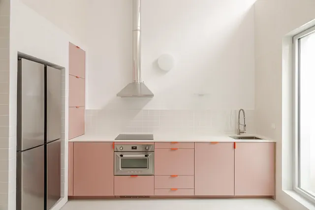 Modern Minimalist Kitchen Interior, minimal, light-mode, warm