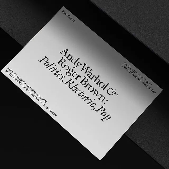 Andy Warhol, Lagergren, & Co. Typography Layout, minimal, swiss, high-contrast