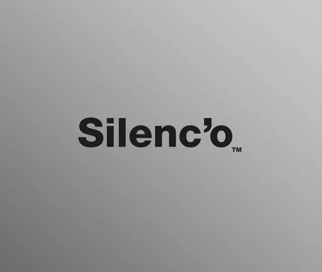 Silenc'o Wordmark, minimal, corporate-clean, monochrome