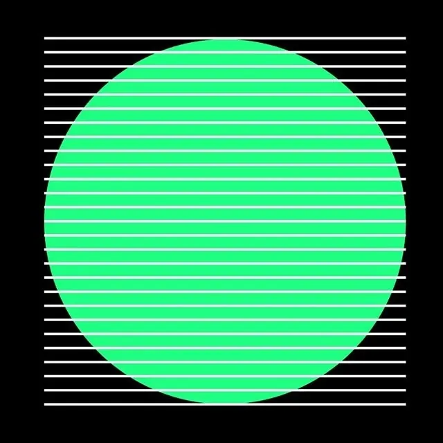 Geometric Green Circle with Horizontal Lines, minimal, geometric, vibrant