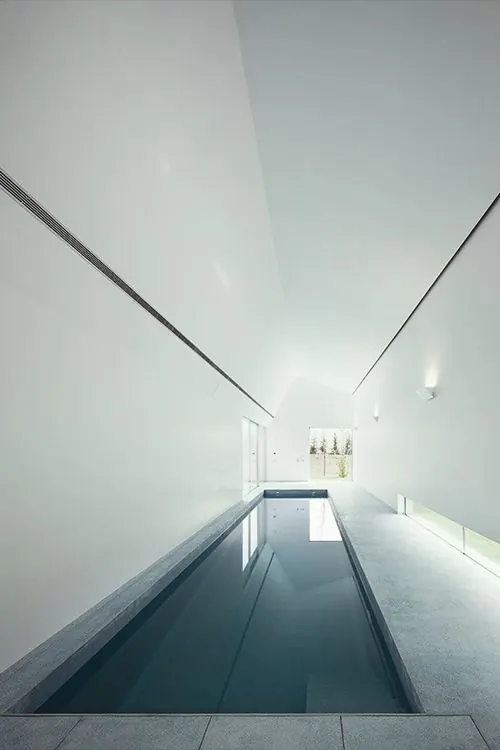 Minimalist Interior Pool Design, minimal, luxury, monochrome