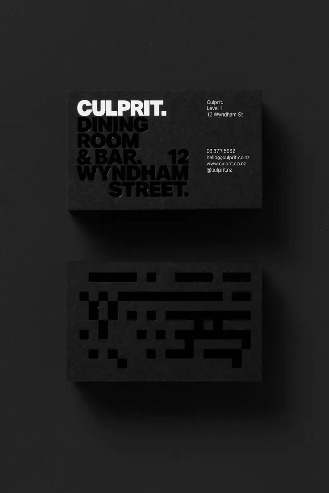 CULPRIT Typography and Layout Design, minimal, swiss, dark