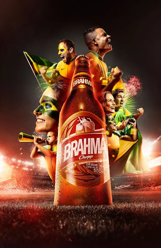 Brahm's Beer Promotional Poster, maximalist, photographic, vibrant