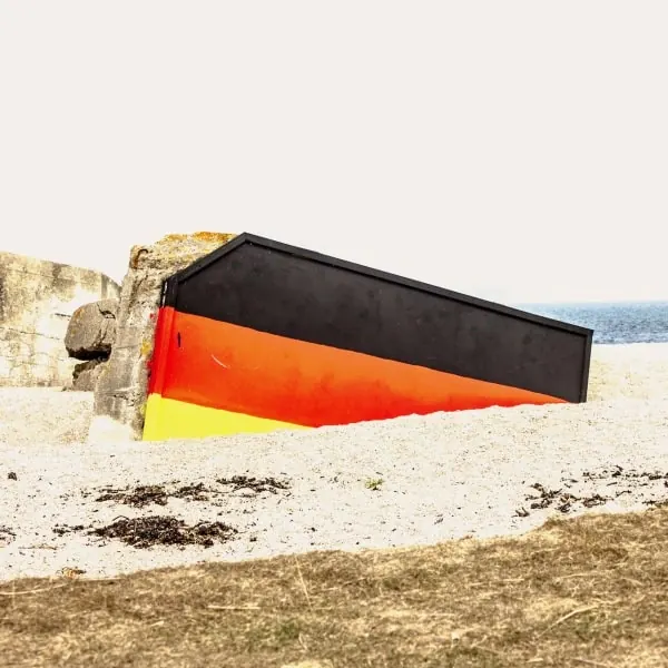 Abstract Geometric Beach Installation, minimal, geometric, high-contrast